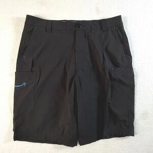 Luly Yang Cargo Shorts Mens Large 34-37 Black Performance Wear
